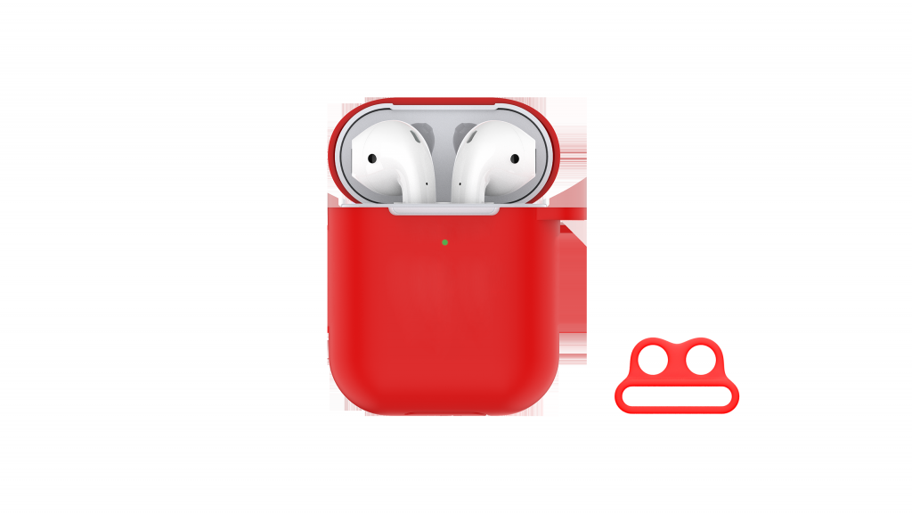 Naked Silicone Case Suit With Loophole Devia Airpods Red Devia