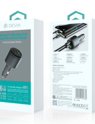 Extreme Speed Series USB+Dual C 116W Metal Full Compatible Fast Car Charger