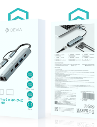 Pro2 USB+Type-C to RJ45+2A+2C 5 In 1 HUB